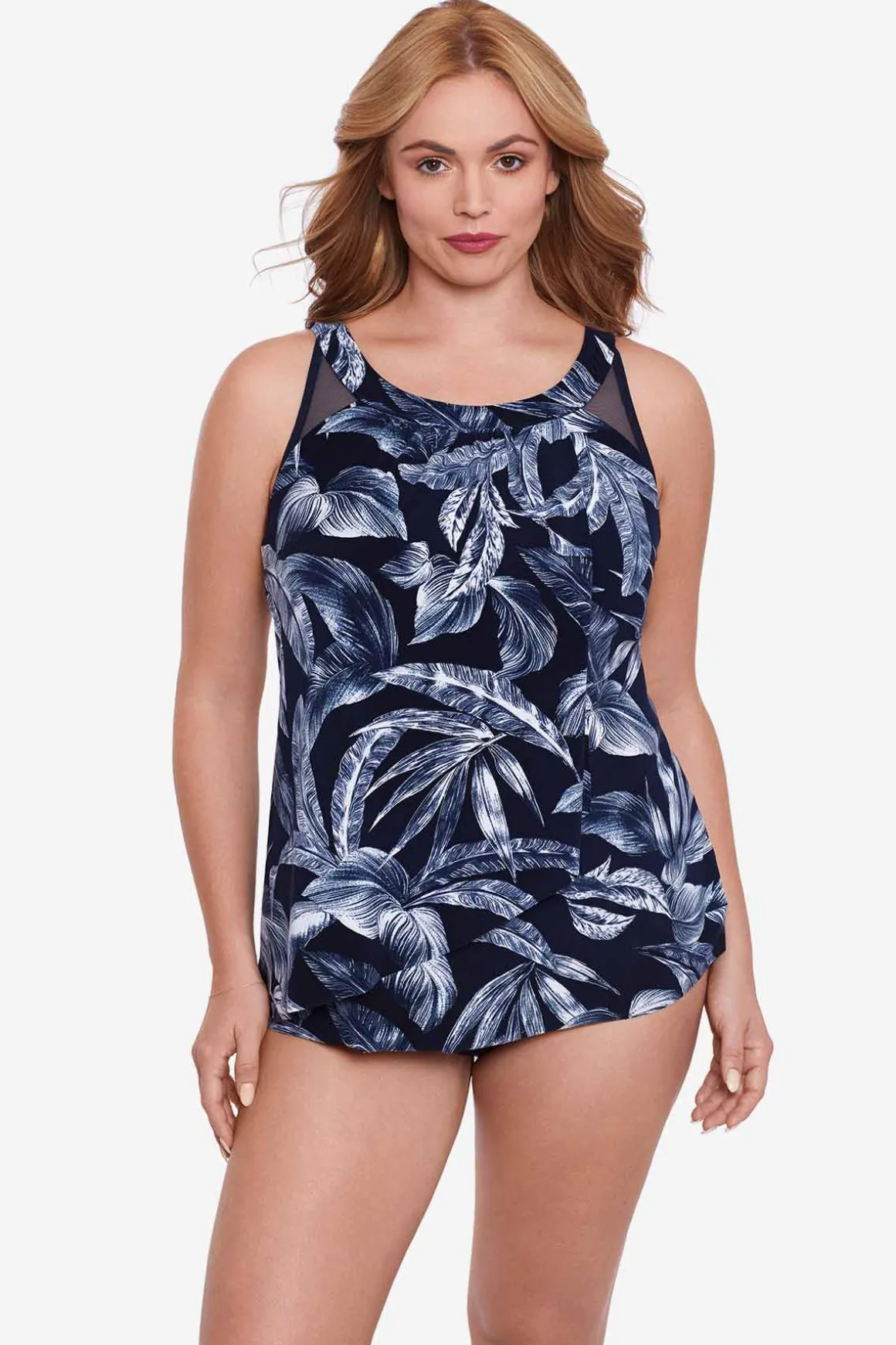 Plus Size Tropica Toile Ursula Tankini Top